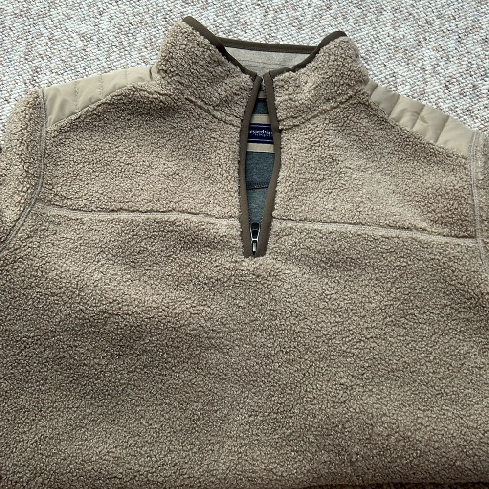 teddy bear fur quarter zip vineyard vines